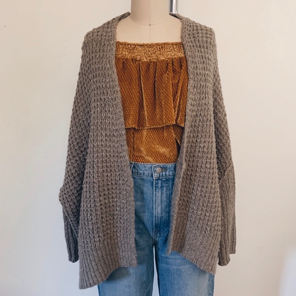 Free People Sweaters - Free People Waffle Knit Oversized Cardigan